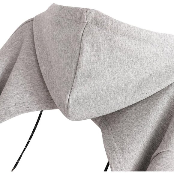 Remidoo Sweatshirt Women Grey Super Top Pullover Long Sleeve Drawstring Hoodie - Picture 6 of 7